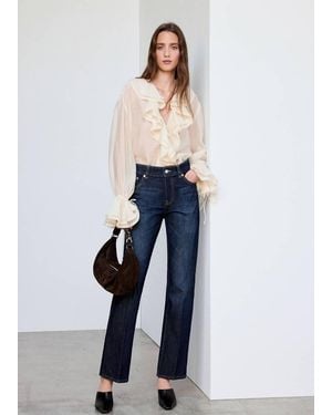 Mango Mid-Rise Straight Jeans - Blue