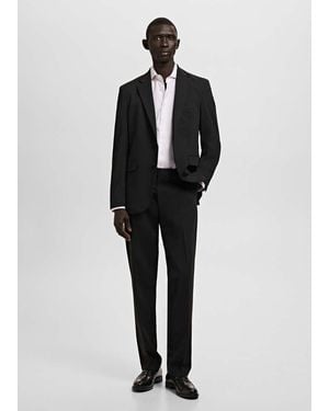 Mango 100% Cotton Slim-Fit Suit Shirt - White