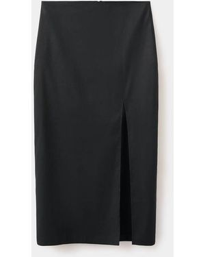Mango Midi Skirt - Black