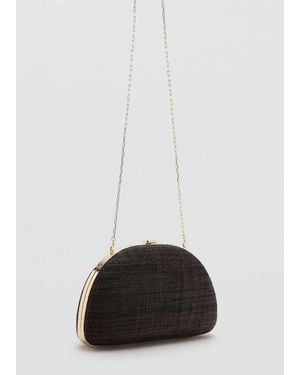 Mango Natural Fibre Clutch Bag - White