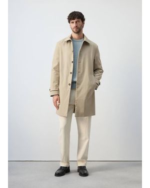 Mango Water-Repellent Gabardine With Pockets - Natural