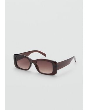 Mango Rectangular-Frame Sunglasses - Brown