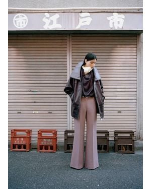 Mango Oversized Funnel Neck Fur Coat - Black