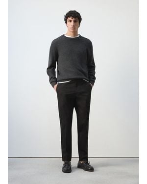 Mango Dublino Slim-Fit Chino Trousers - Black
