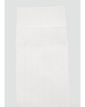 Mango Rippsocken Aus Wollgemisch - Weiß