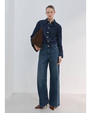 Mango Buttons Denim Jumpsuit - Blue