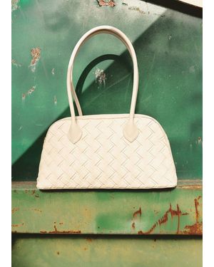 Mango Geflochtene Bowling-Bag - Grün