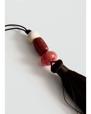 Mango Fringed Bead Necklace - Brown