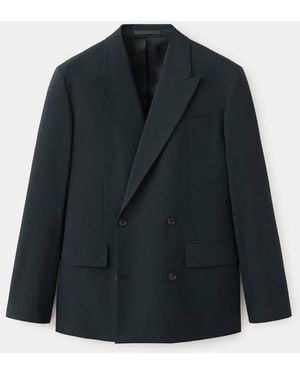 Mango Boston Slim-Fit Double-Breasted Suit Jacket - Blue