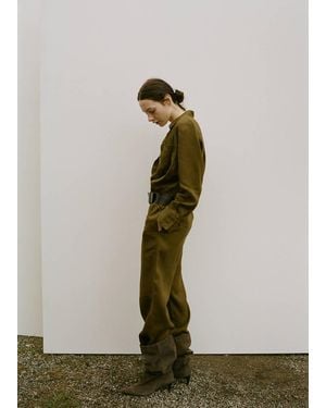 Mango Straight Linen-Blend Pants - Red