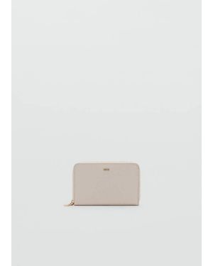 Mango Medium Wallet With Saffiano Effect - Red