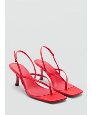 Mango Strappy Heeled Sandals - Pink