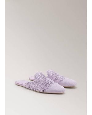 Mango Crochet Mule Slippers - Pink