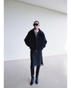 Mango Wool Jacket With Shirt Collar - Blue