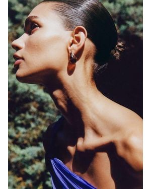 Mango Resin Drop Hoop Earrings - Blue