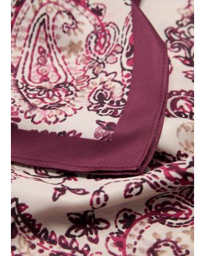 Mango Paisley Print Scarf - Purple