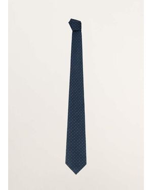 Mango Cravatta 100% Seta Stampa - Blu