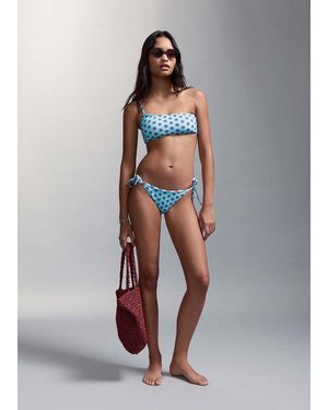 MANGO TEEN Asymmetric Bikini With Mid-Rise Bottoms - White