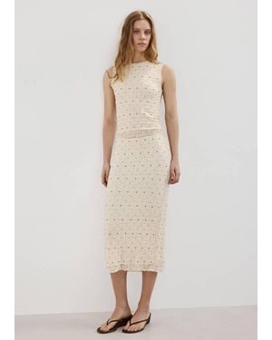 Mango Fitted Studded Top - Natural