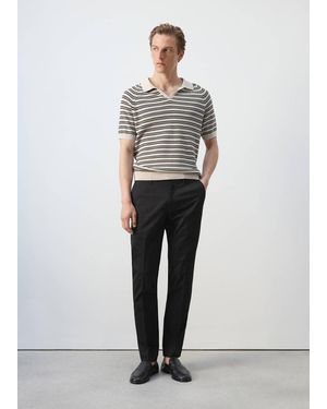 Mango Dublino Slim-Fit Chino Trousers - Black