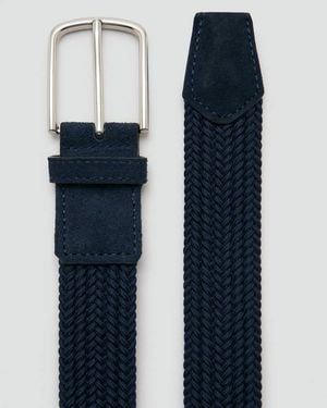 Mango Braided Elastic Belt - Blue