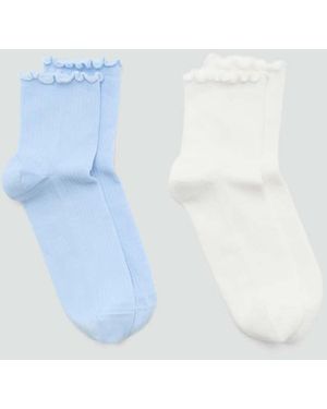 Mango 2-Pack Cotton Socks - Blue