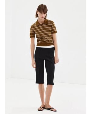 Mango Knitted Polo-Neck Jumper - Natural