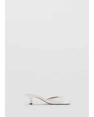 Mango Bow Heel Sandals - White