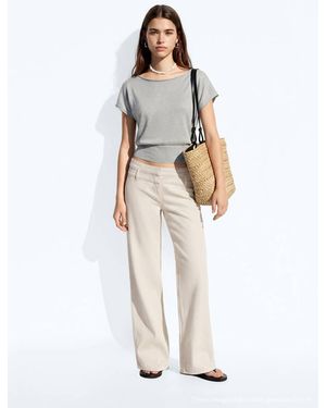 MANGO TEEN Double-Waist Straight Jeans - White