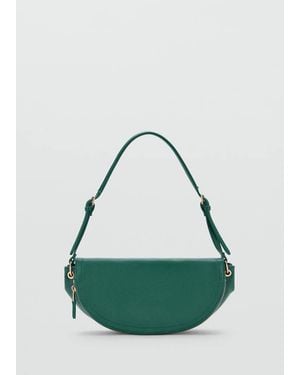 Mango Borsa Shoulder Similpelle Disegno Semicirculare Smeraldo - Verde