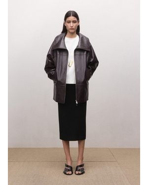 Mango Wool-Blend Midi-Skirt - Black