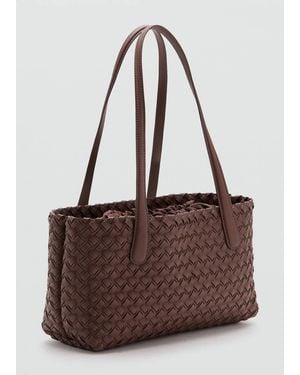 Mango Braided Tote Bag - Brown