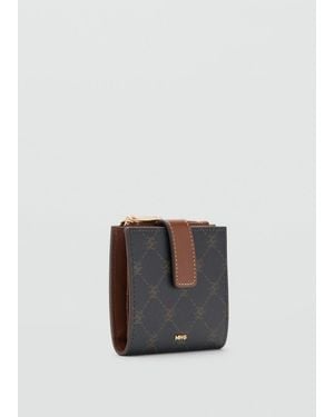 Mango Wallet With Printed Logo - Brown
