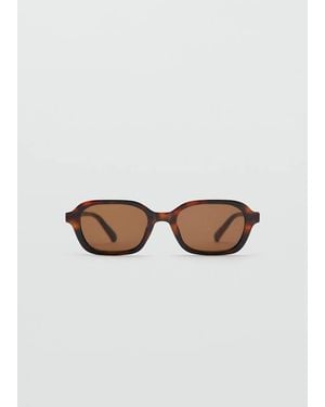 Mango Semi-Transparent Frame Sunglasses - Brown