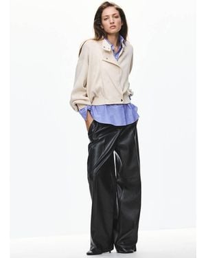 Mango Knitted Bomber Jacket - White