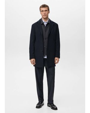 Mango Cappotto Leggero Lana Riciclata - Nero