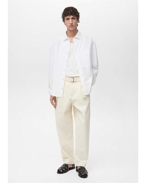 Mango 100% Cotton Relaxed-Fit Shirt - White