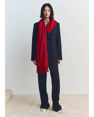 Mango Fringed Edge Scarf Chocolate - Red