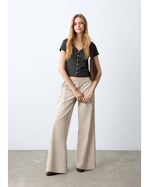 MANGO TEEN Buttoned Cotton T-Shirt - Multicolour