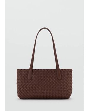 Mango Braided Tote Bag - Brown