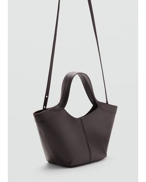 Mango Leather Handbag - Black