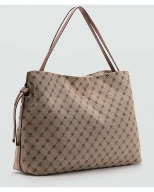Mango Jacquard Bucket Bag - Brown