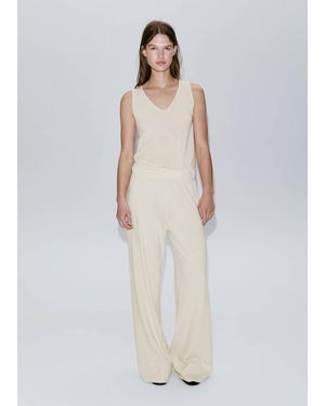 Mango V-Neck Knit Top - White