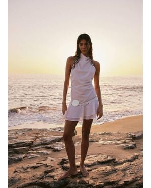 Mango Sequined Halter Neck Dress - Brown