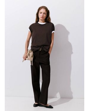 Mango Pantaloni Diritti Vita Media Cioccolato - Marrone