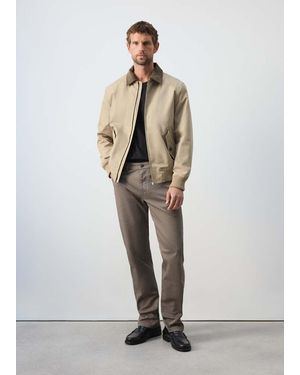 Mango Water-Repellent Cotton Blend Jacket - White