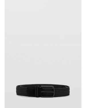 Mango Braided Elastic Belt - Black