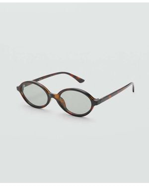 MANGO TEEN Oval Acetate Sunglasses - Grey