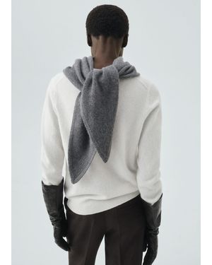 Mango Cashmere-Blend Knitted Shawl - Grey