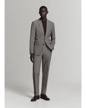 Mango Giacca Completo Milán Slim-Fit Marrone - Grigio